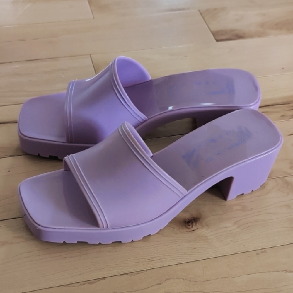 Bershka Purple Slide Sandals